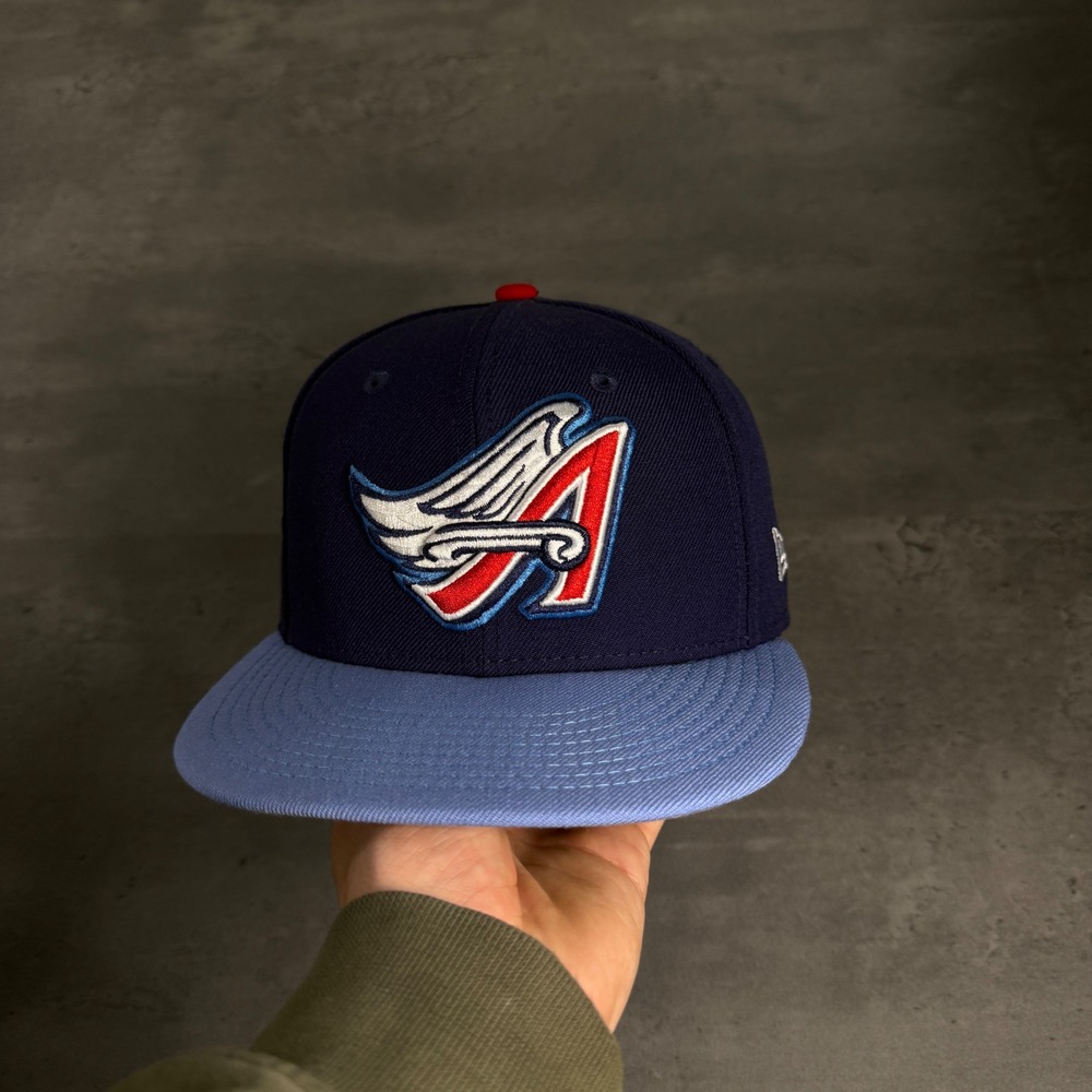 New Era Anaheim Angels Hat 7 Navy Cant Buy Respect Ghetto Cherub Fitted MLB Cap - Picture 2 of 9